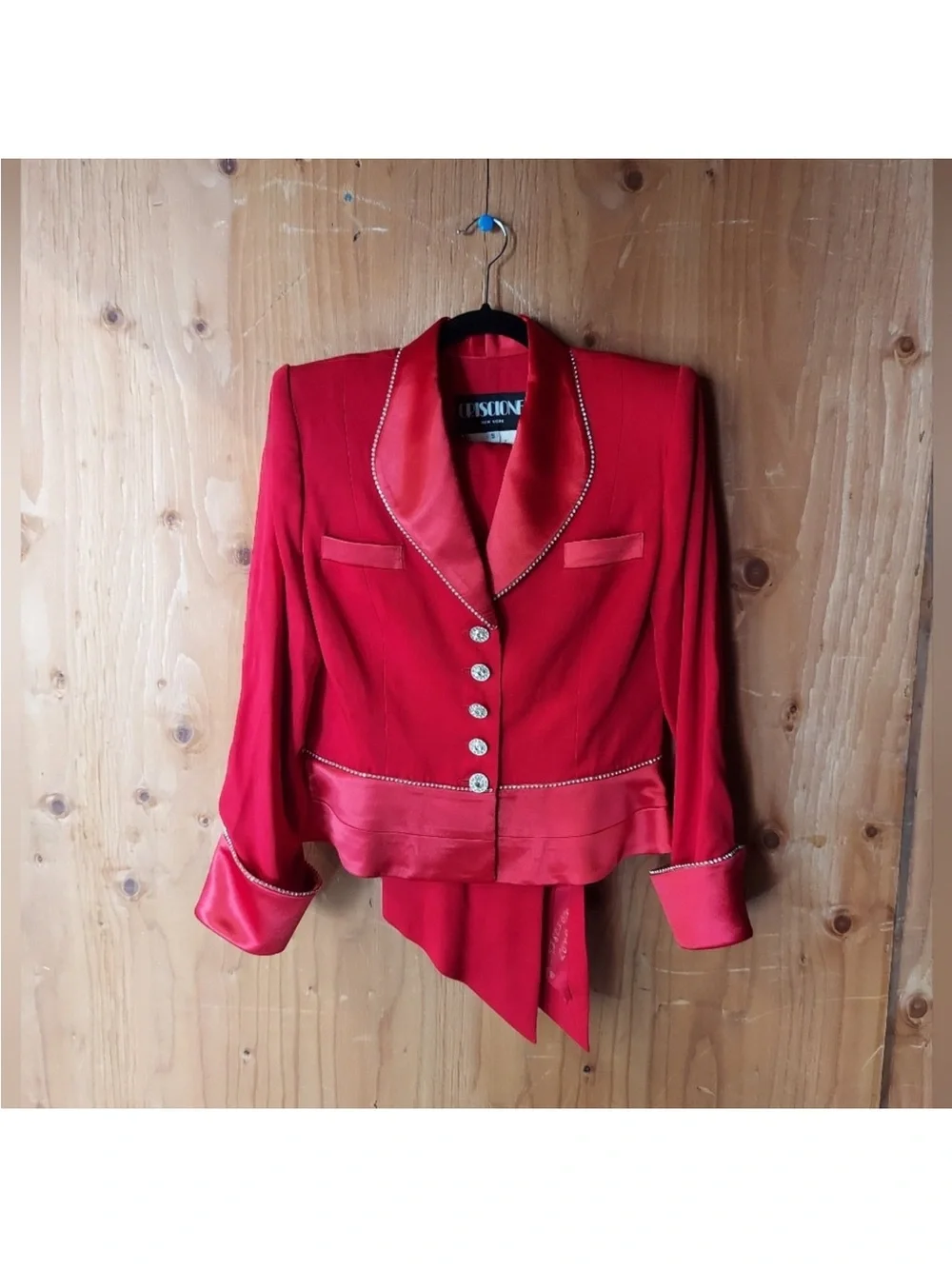 Cache x Criscione  Red Tailored Blazer & Pencil Skirt Set